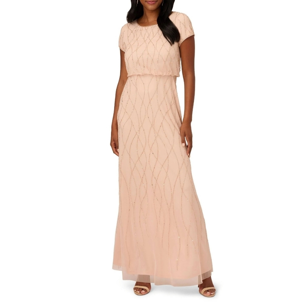 Adrianna Papell Pink Sequin Gown for Brides